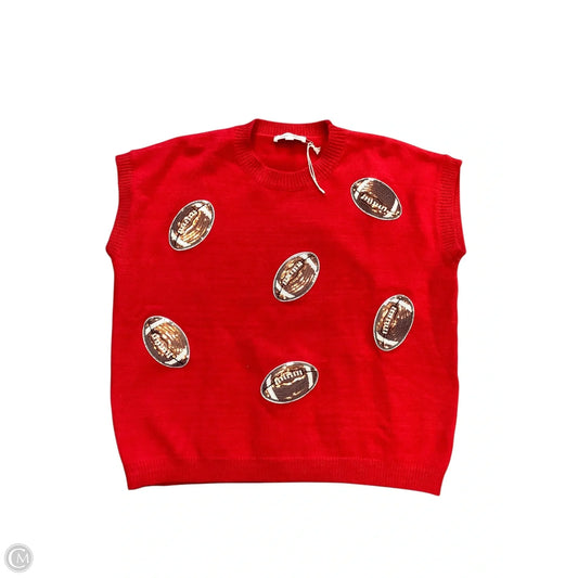Sweater Short Sleeve By Cmc In Red, Size: M