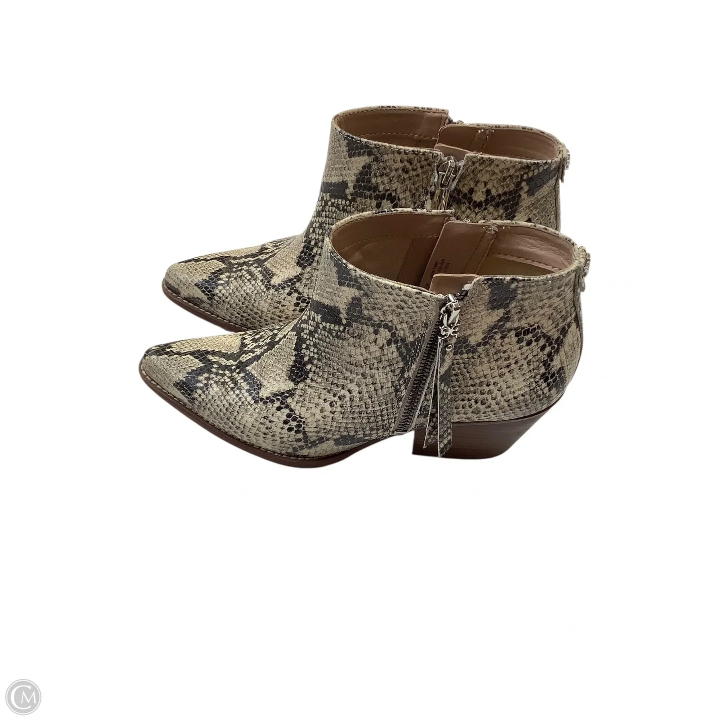 Boots Ankle Heels By Sam Edelman In Snakeskin Print, Size: 7.5