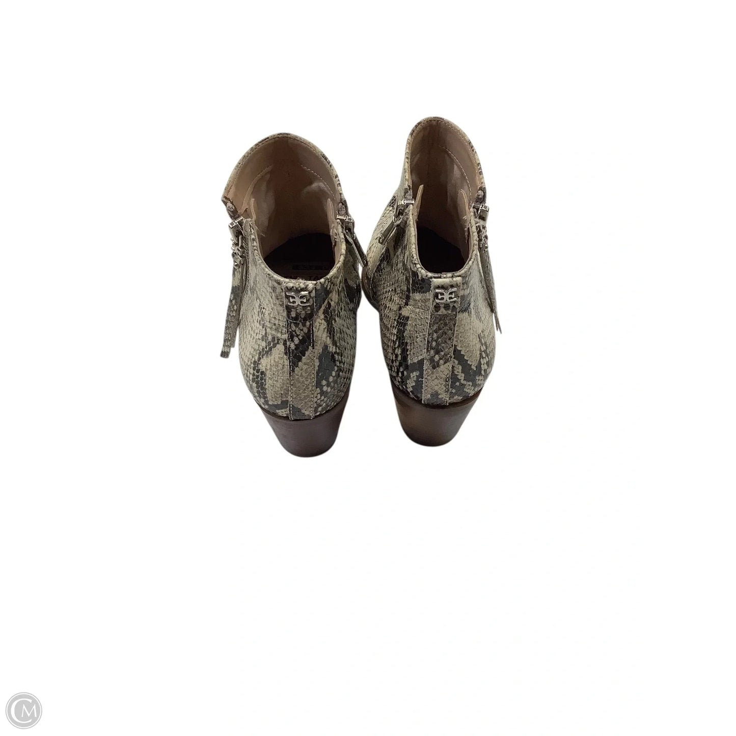 Boots Ankle Heels By Sam Edelman In Snakeskin Print, Size: 7.5