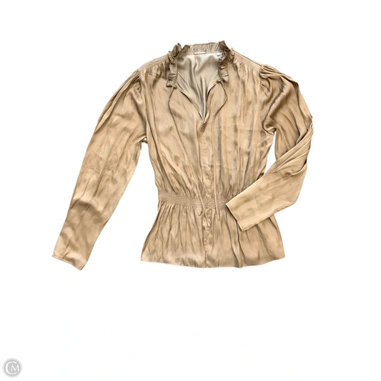 Blouse Long Sleeve By Elie Tahari In Brown, Size: S