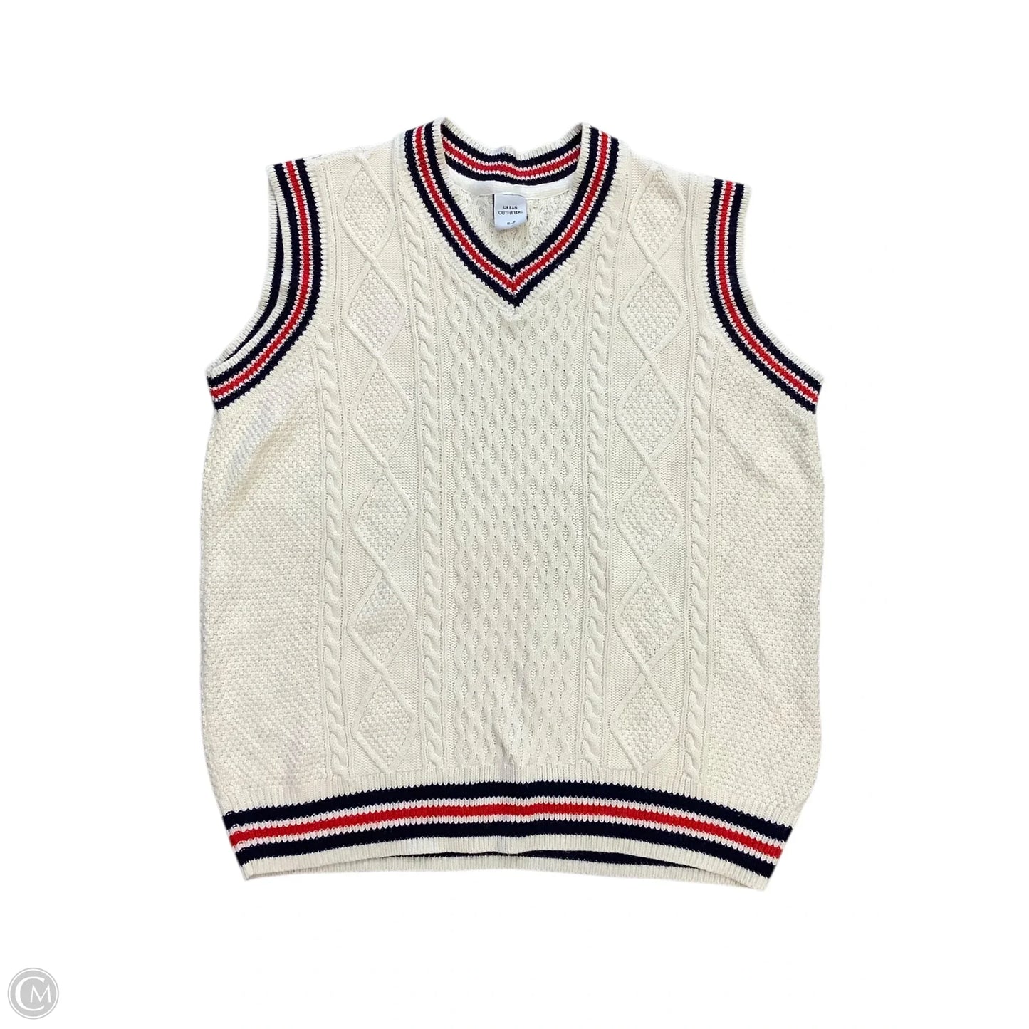 Sweater Short Sleeve By Urban Outfitters In Cream, Size: M