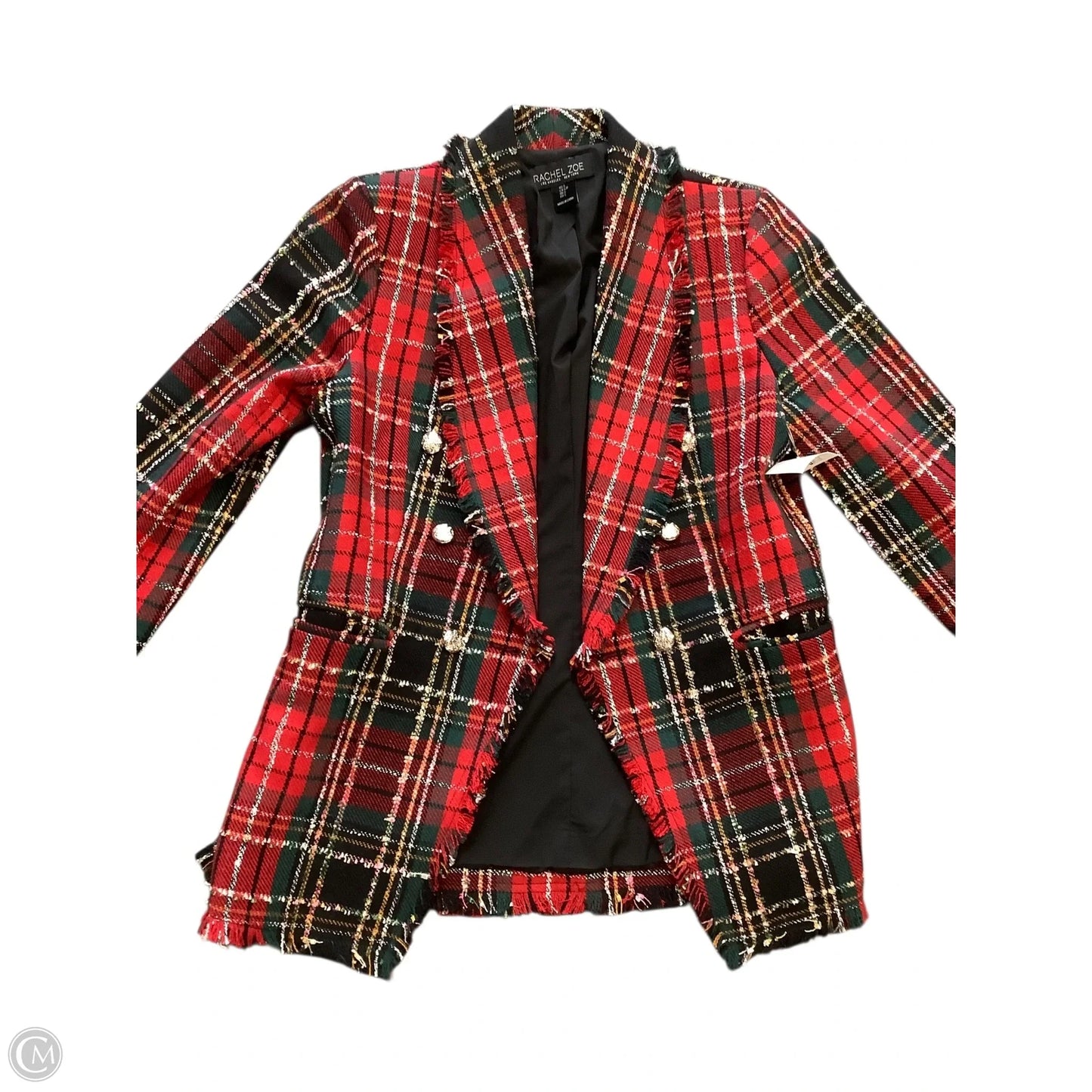 Blazer By Rachel Zoe In Plaid Pattern, Size: S