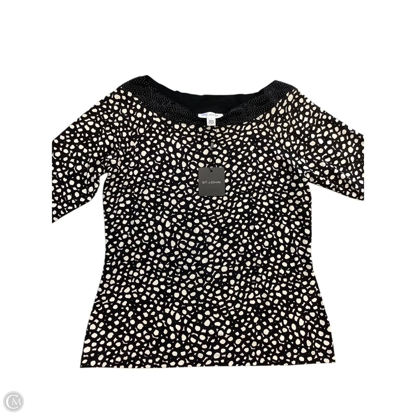 Top Long Sleeve By St. John In Black, Size: L
