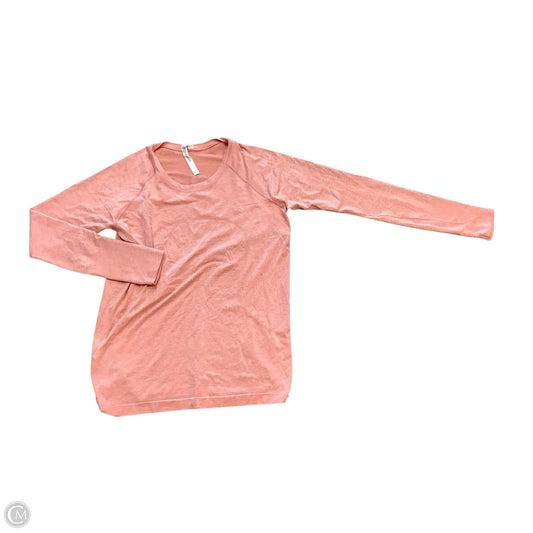 Athletic Top Long Sleeve Crewneck By Lularoe In Orange, Size: 14