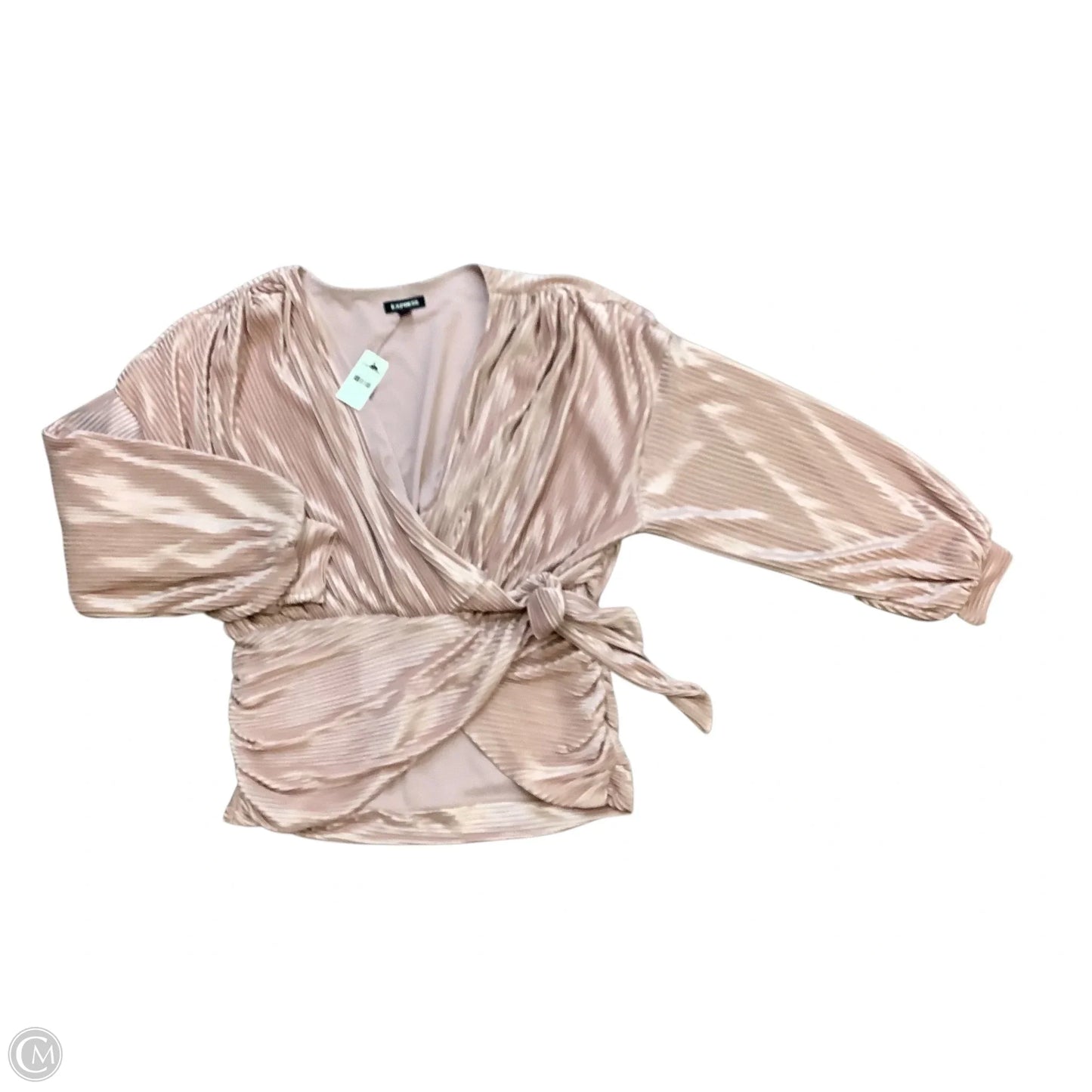 Blouse Long Sleeve By Express In Pink, Size: L