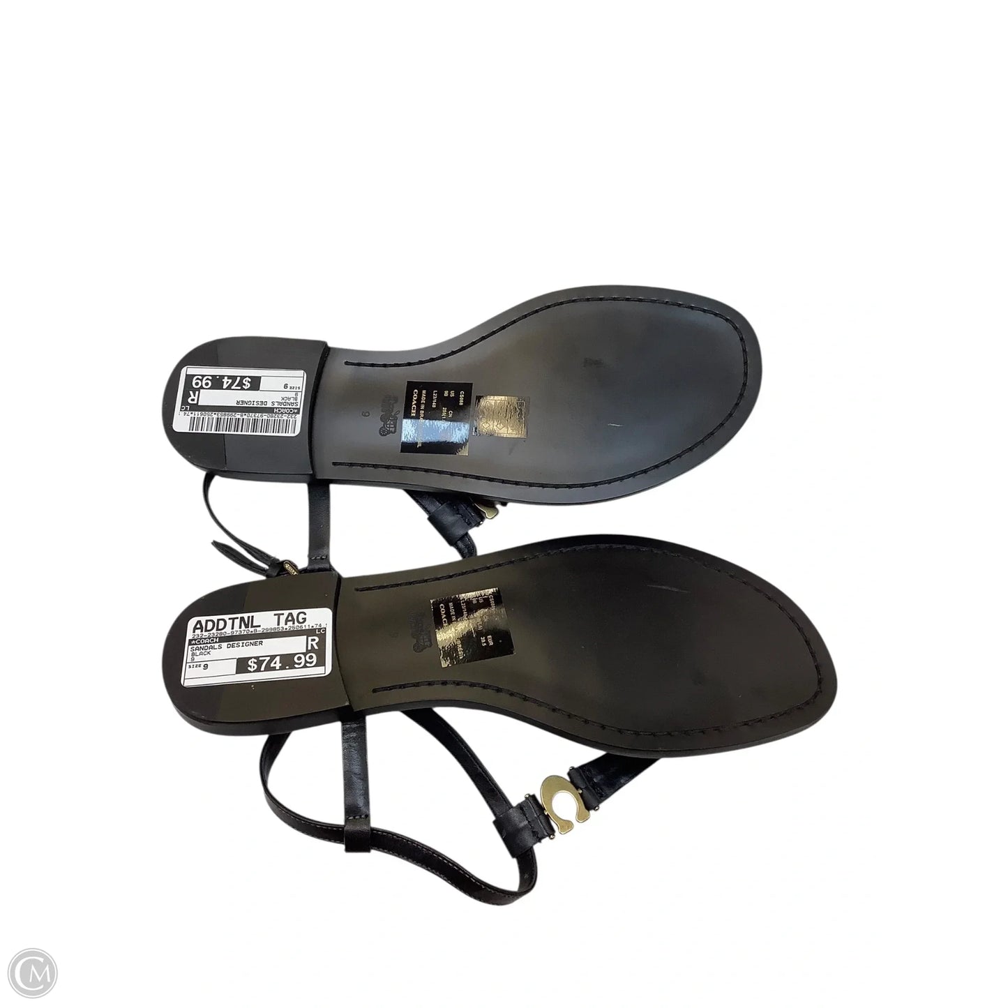 Sandals Designer By Coach In Black, Size: 9