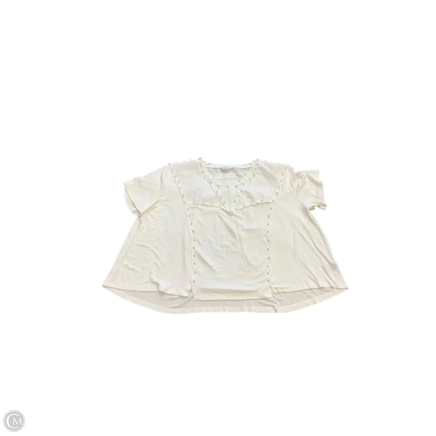 Top Short Sleeve By Pol In White, Size: M
