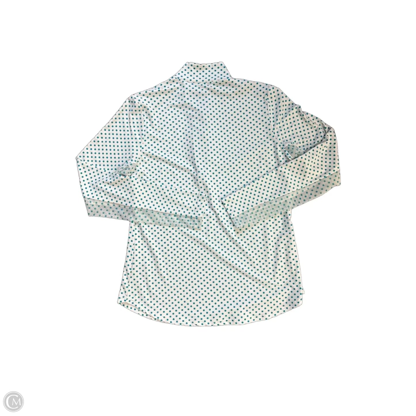 Athletic Top Long Sleeve Collar By Cmb In Blue & White, Size: S
