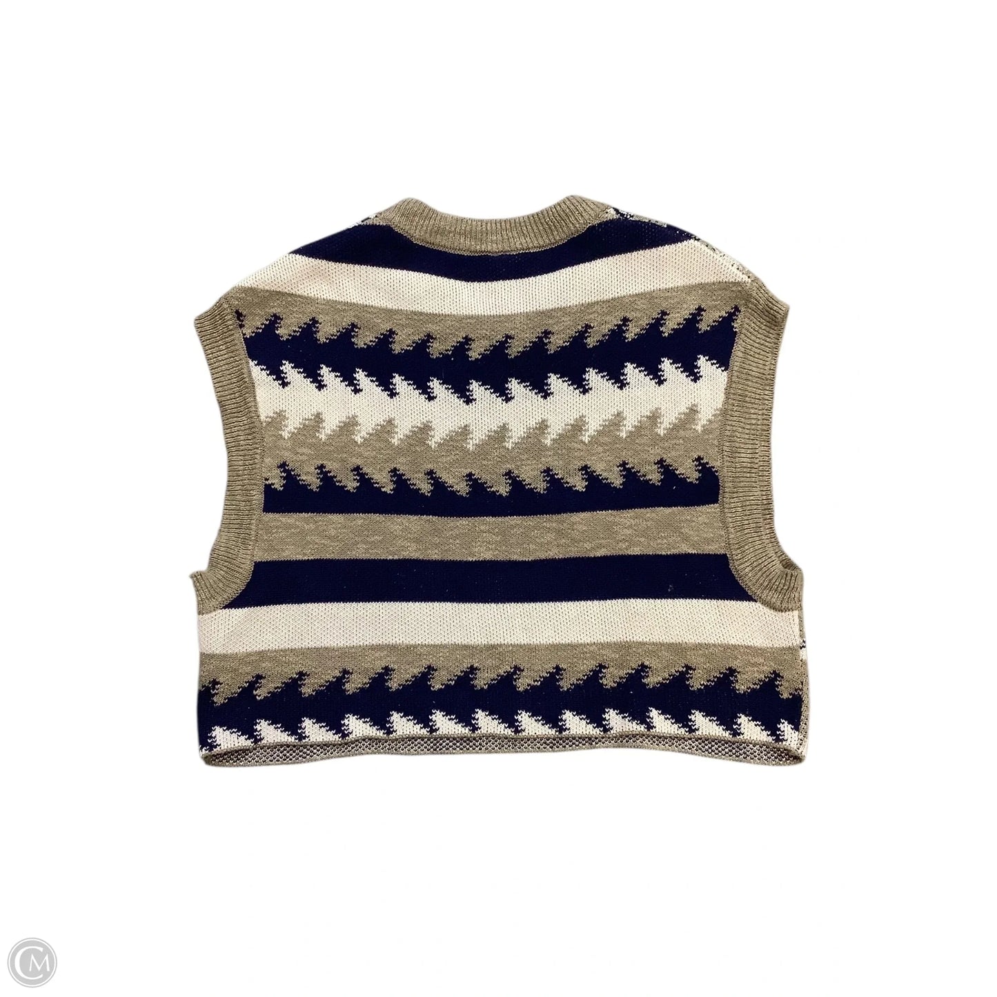 Vest Sweater By Free People In Blue & Tan, Size: Xs