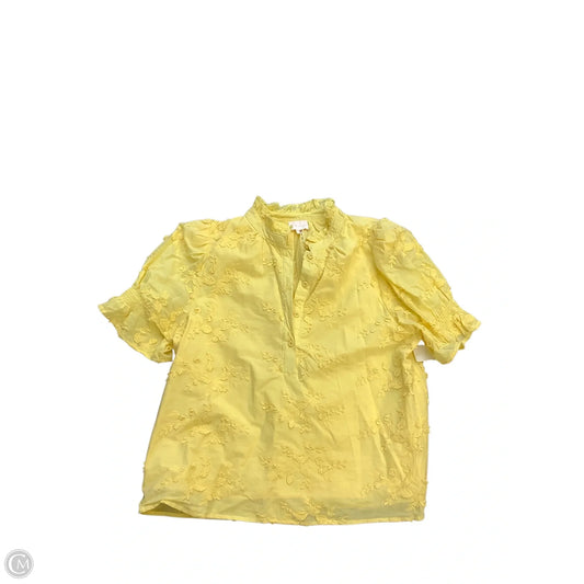 Blouse Short Sleeve By Entro In Yellow, Size: L