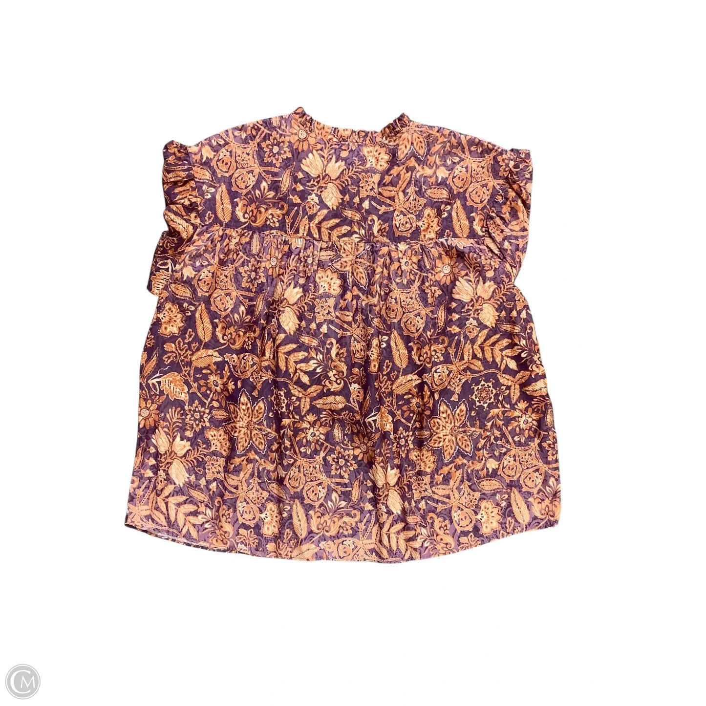 Blouse Long Sleeve By Current Air In Orange & Purple, Size: S