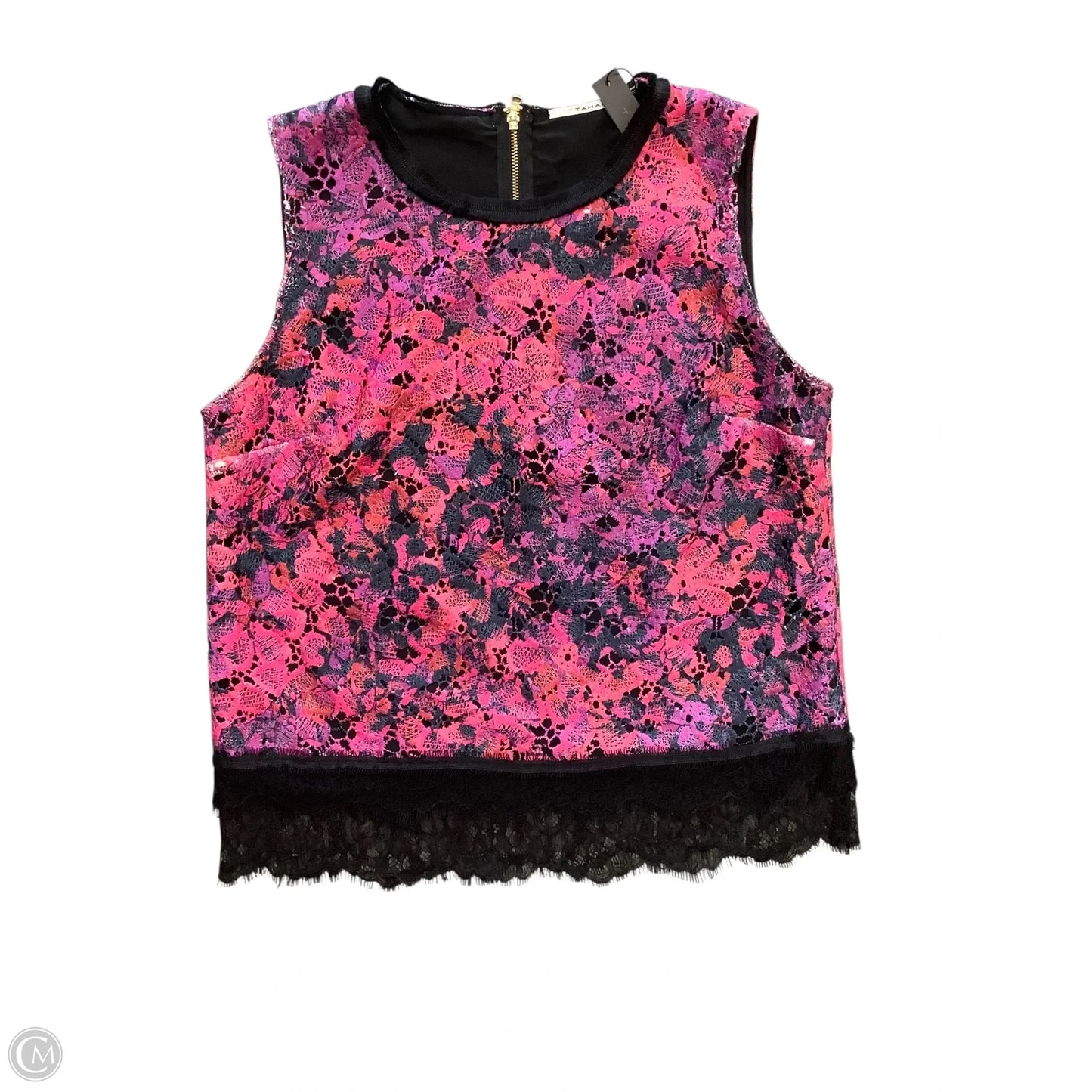 Blouse Sleeveless By Tahari In Pink & Purple, Size: M