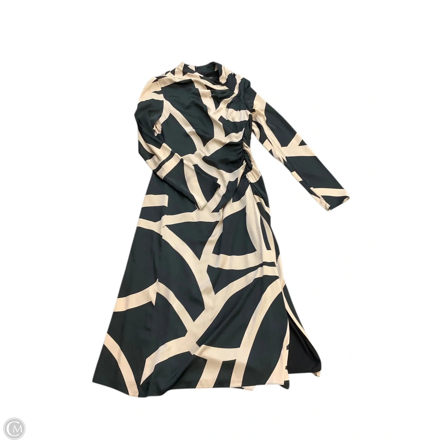 Dress Party Long By Maggy London In Black & Tan, Size: 4