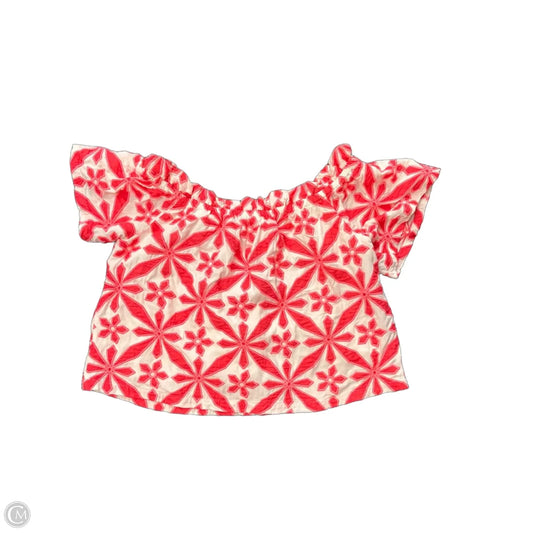 Blouse Short Sleeve By Cmc In Pink & White, Size: M