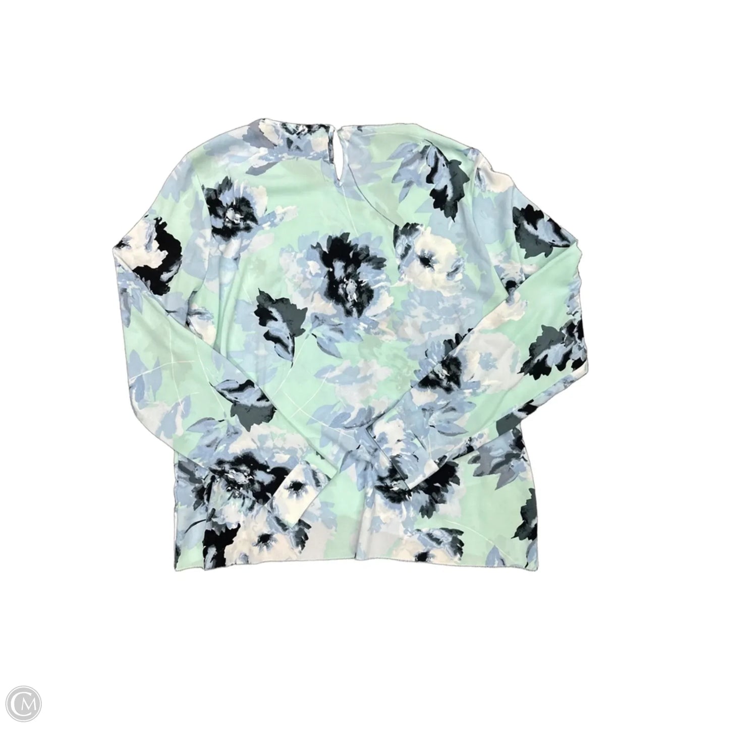Blouse Long Sleeve By Calvin Klein In Blue, Size: L