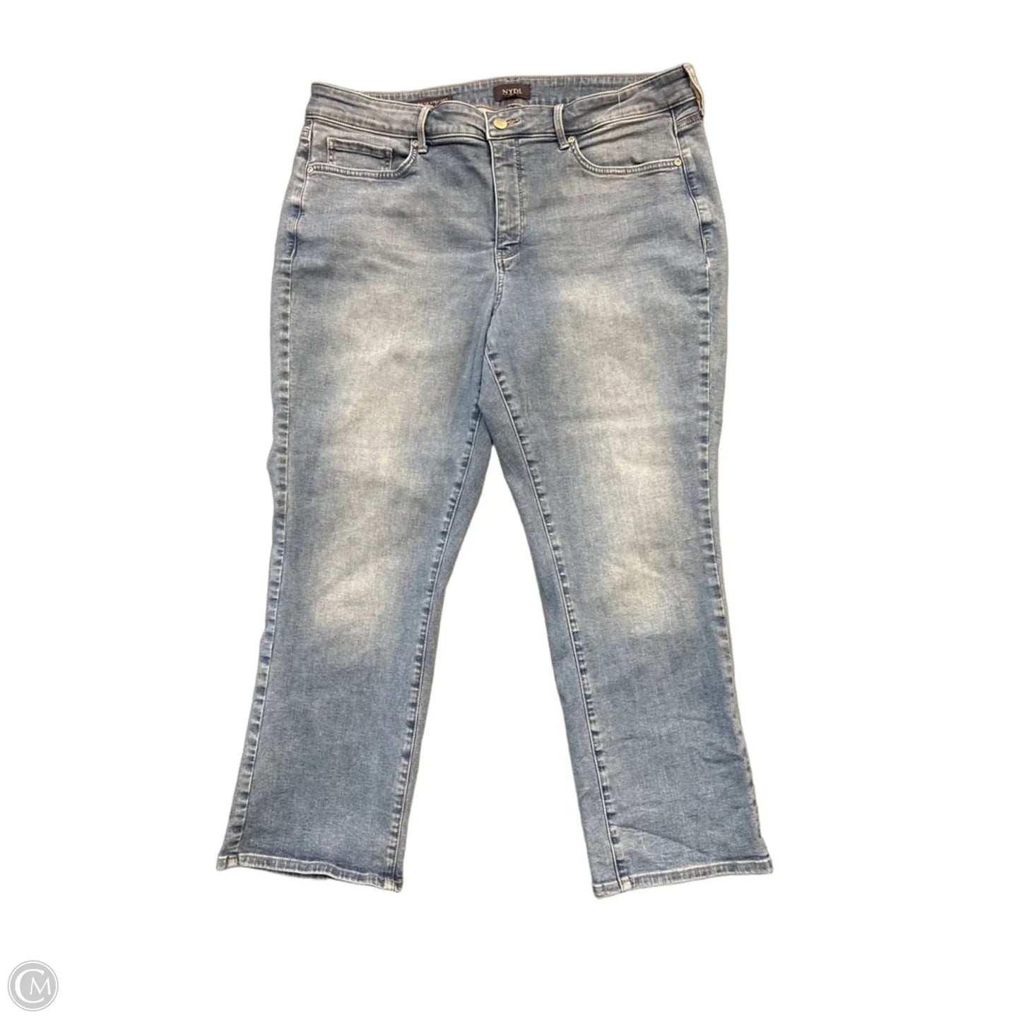 Jeans Straight By Not Your Daughters Jeans In Blue Denim, Size: 16