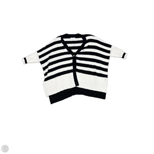 Sweater Cardigan By First Love In Black & White, Size: Xl