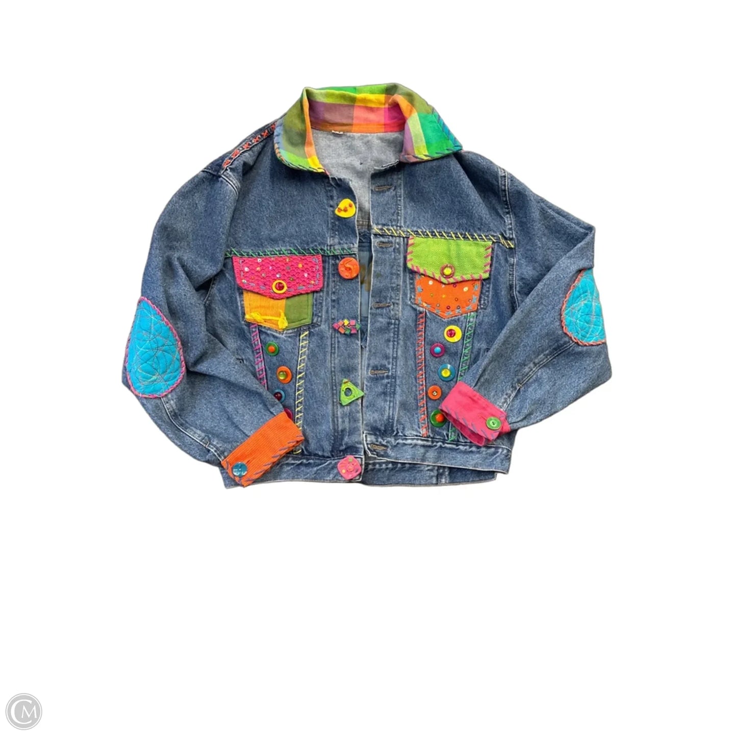 Jacket Denim By Cmb In Blue Denim, Size: Xs