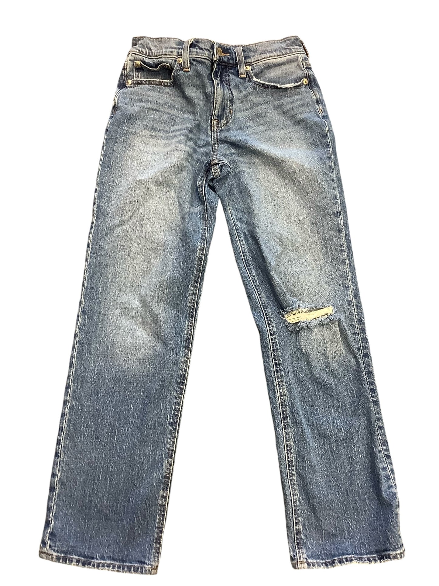 Jeans Straight By J. Crew In Blue Denim, Size: 0