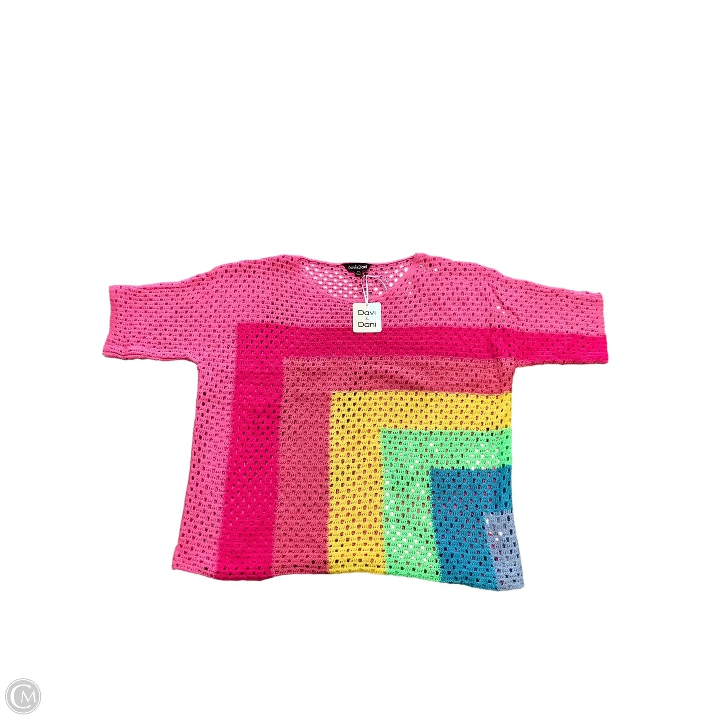 Sweater Short Sleeve By Davi & Dani In Pink, Size: 1x
