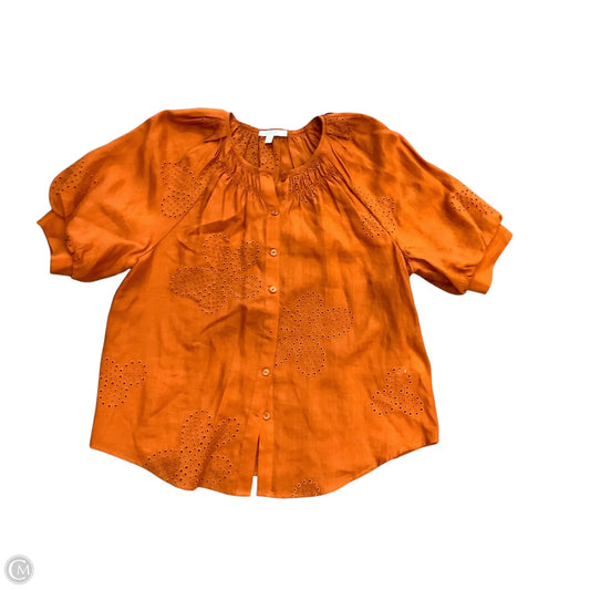 Blouse Short Sleeve By Chicos In Orange, Size: 14