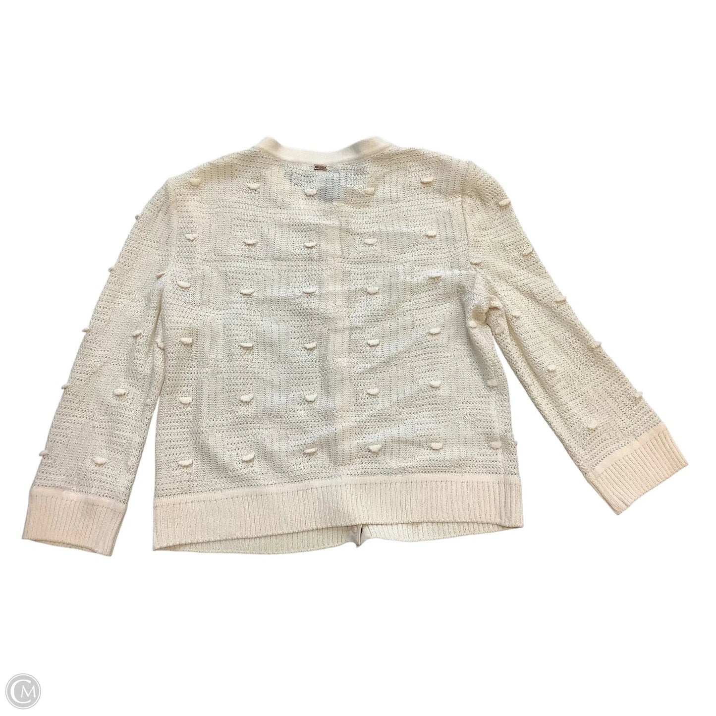 Sweater Cardigan Designer By St John Collection In Cream, Size: M