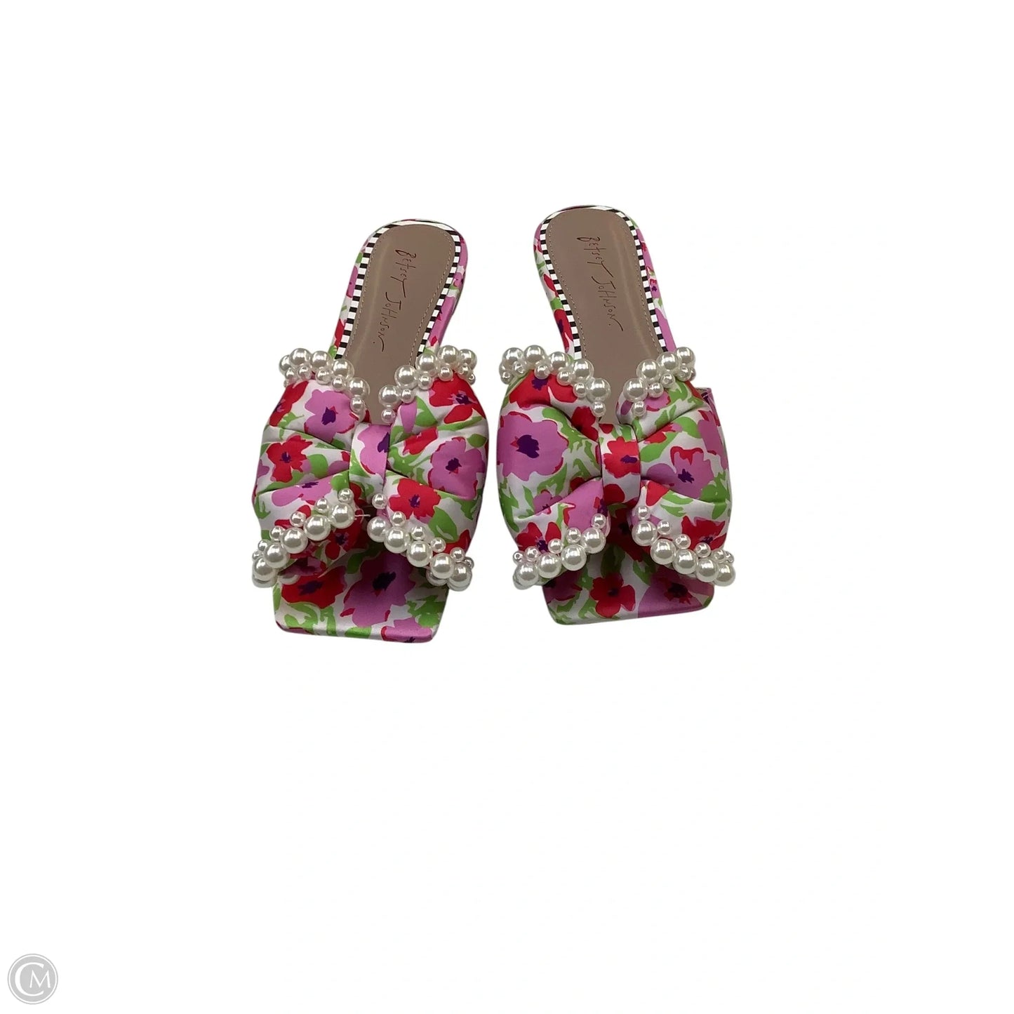 Sandals Flats By Betsey Johnson In Pink & Red, Size: 8