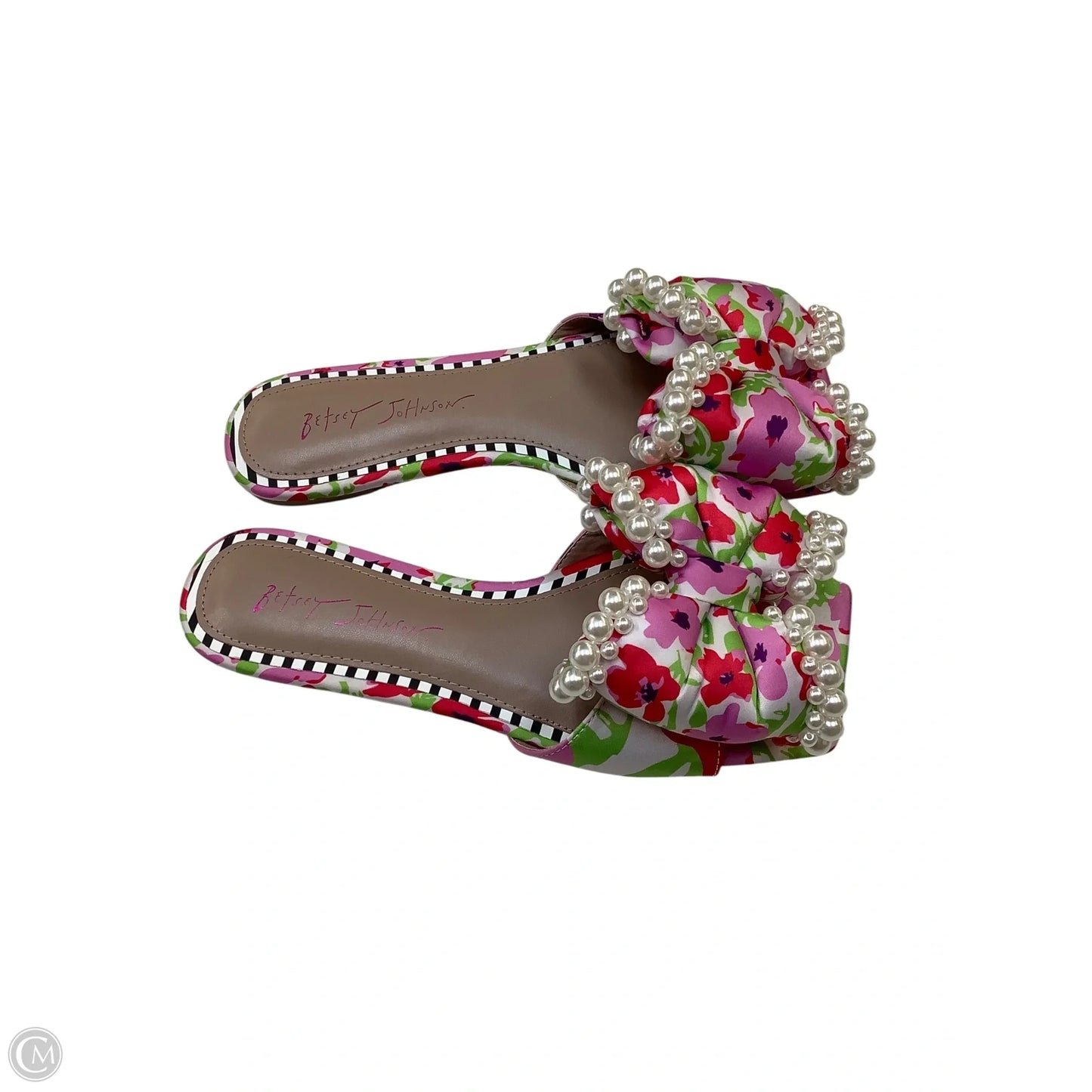 Sandals Flats By Betsey Johnson In Pink & Red, Size: 8