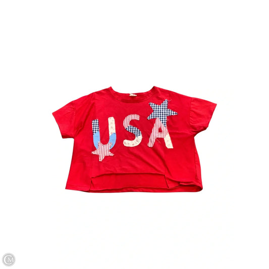 Top Short Sleeve By Bibi In Red, Size: L