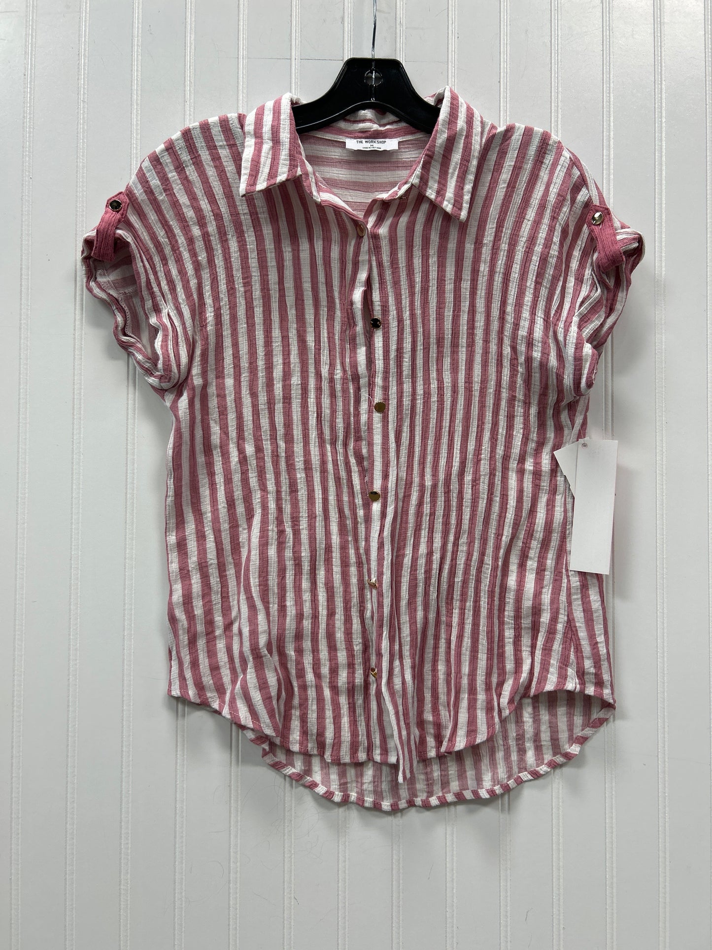 Blouse Ss By Cmc In Pink & White, Size:M