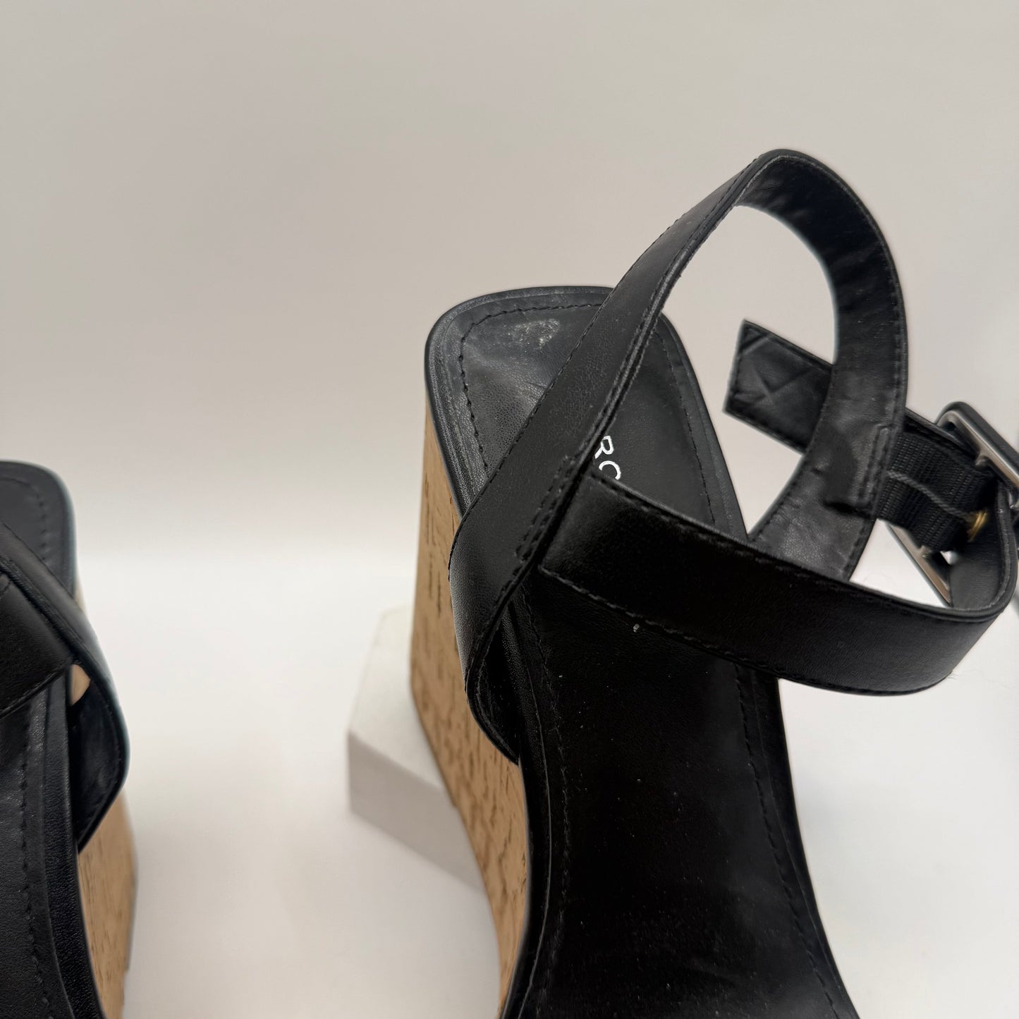 Sandals Heels Wedge By Marc Fisher In Black, Size: 8
