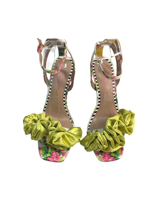 Sandals Heels Stiletto By Betsey Johnson In Multi-colored, Size: 9