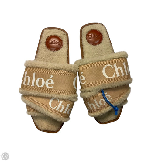 Sandals Luxury Designer By Chloe In Tan, Size: 6.5