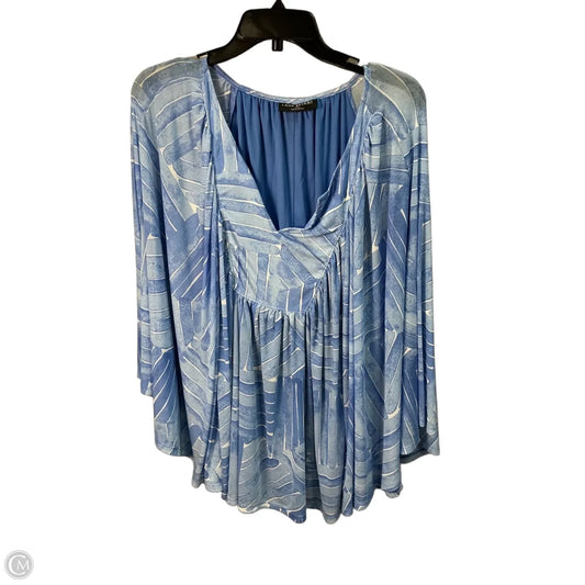 Top 3/4 Sleeve By Lane Bryant In Blue, Size: 18