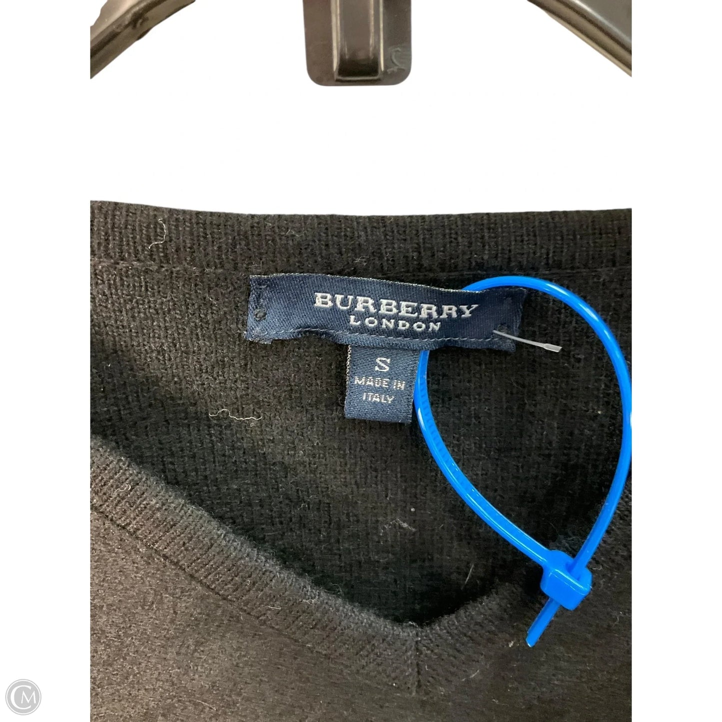 Top Long Sleeve Luxury Designer By Burberry In Black, Size: S