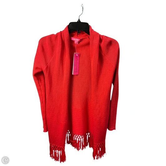 Sweater Cardigan Designer By Lilly Pulitzer In Red, Size: Xxs