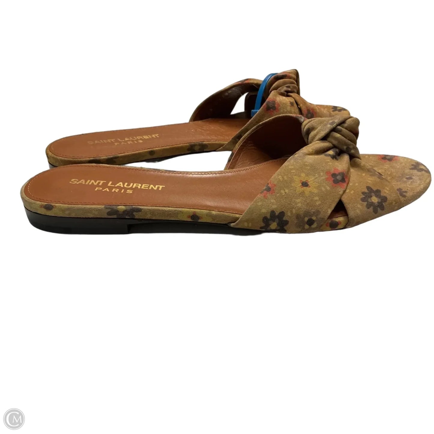 Sandals Luxury Designer By Yves Saint Laurent In Tan & Yellow, Size: 8
