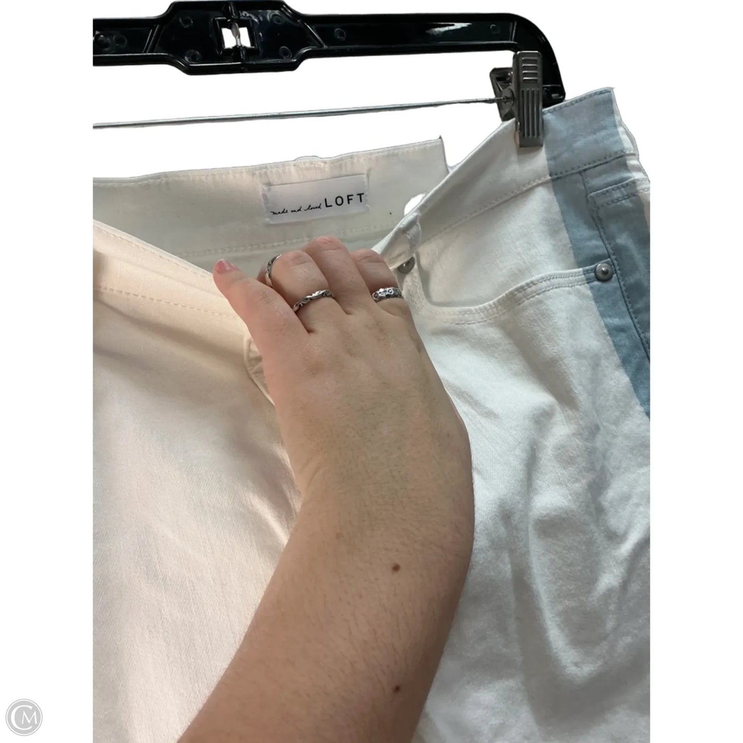 Jeans Cropped By Loft In White, Size: 8
