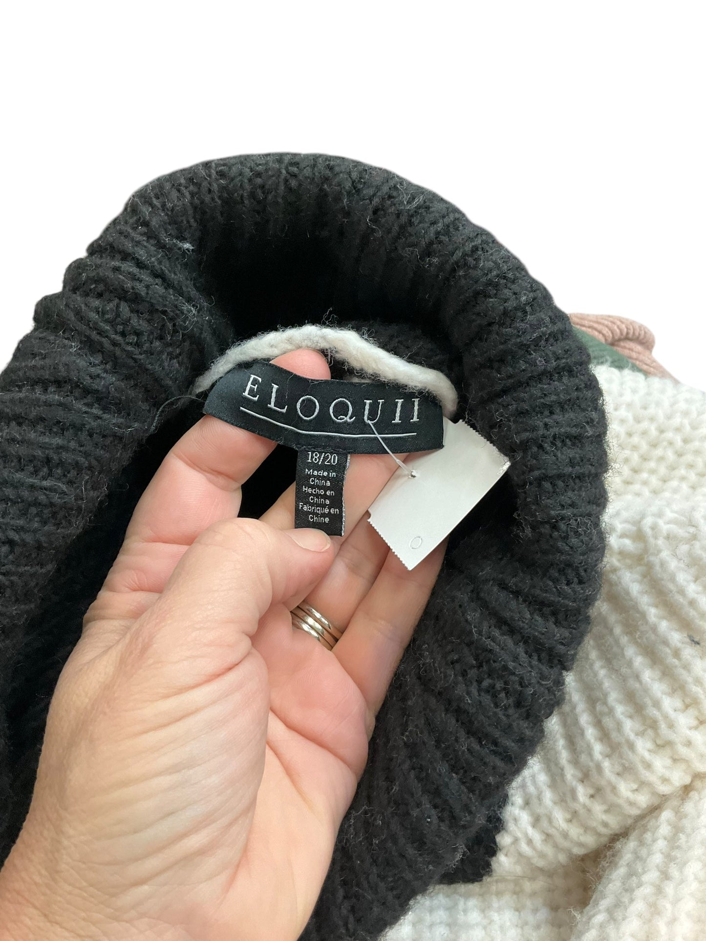 Sweater By Eloquii In Black White, Size: 18