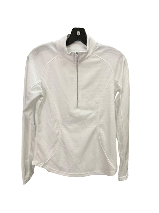 Athletic Top Long Sleeve Collar By Clothes Mentor In White, Size: S