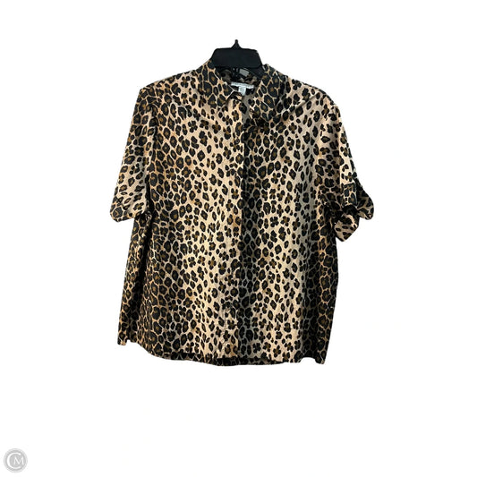 Top Short Sleeve By Top Shop In Animal Print, Size: S