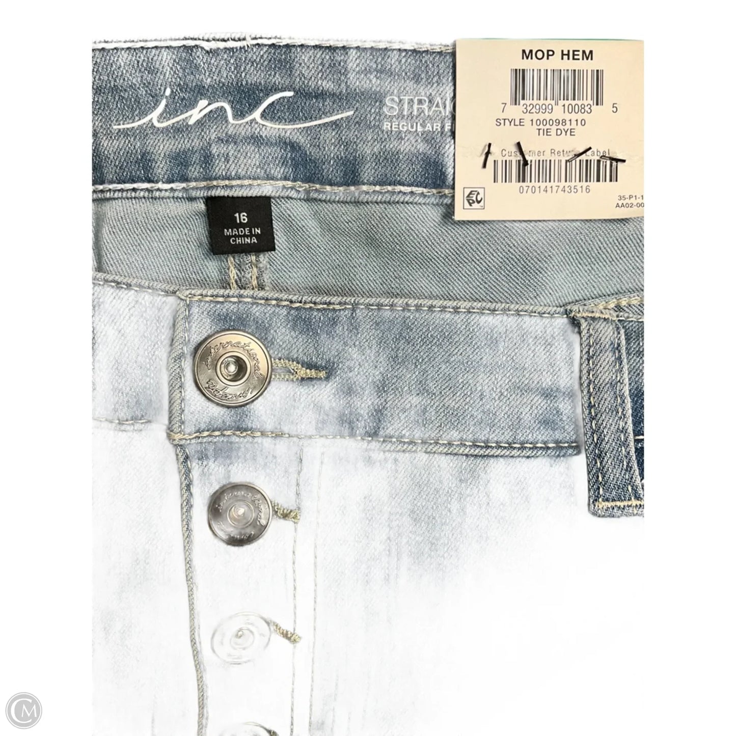 Jeans Cropped By Inc In Blue Denim, Size: 16