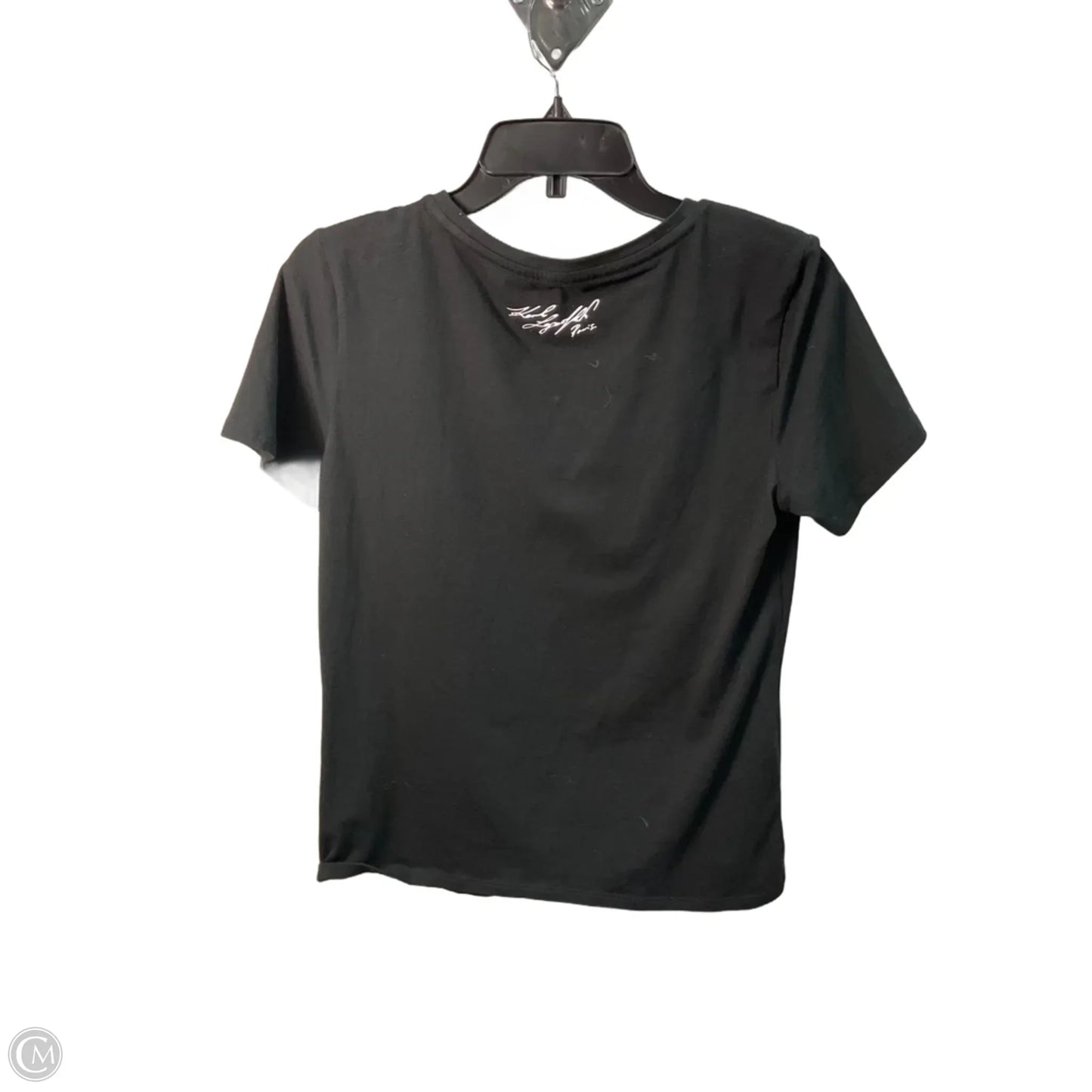 Top Short Sleeve Designer By Karl Lagerfeld In Black, Size: S