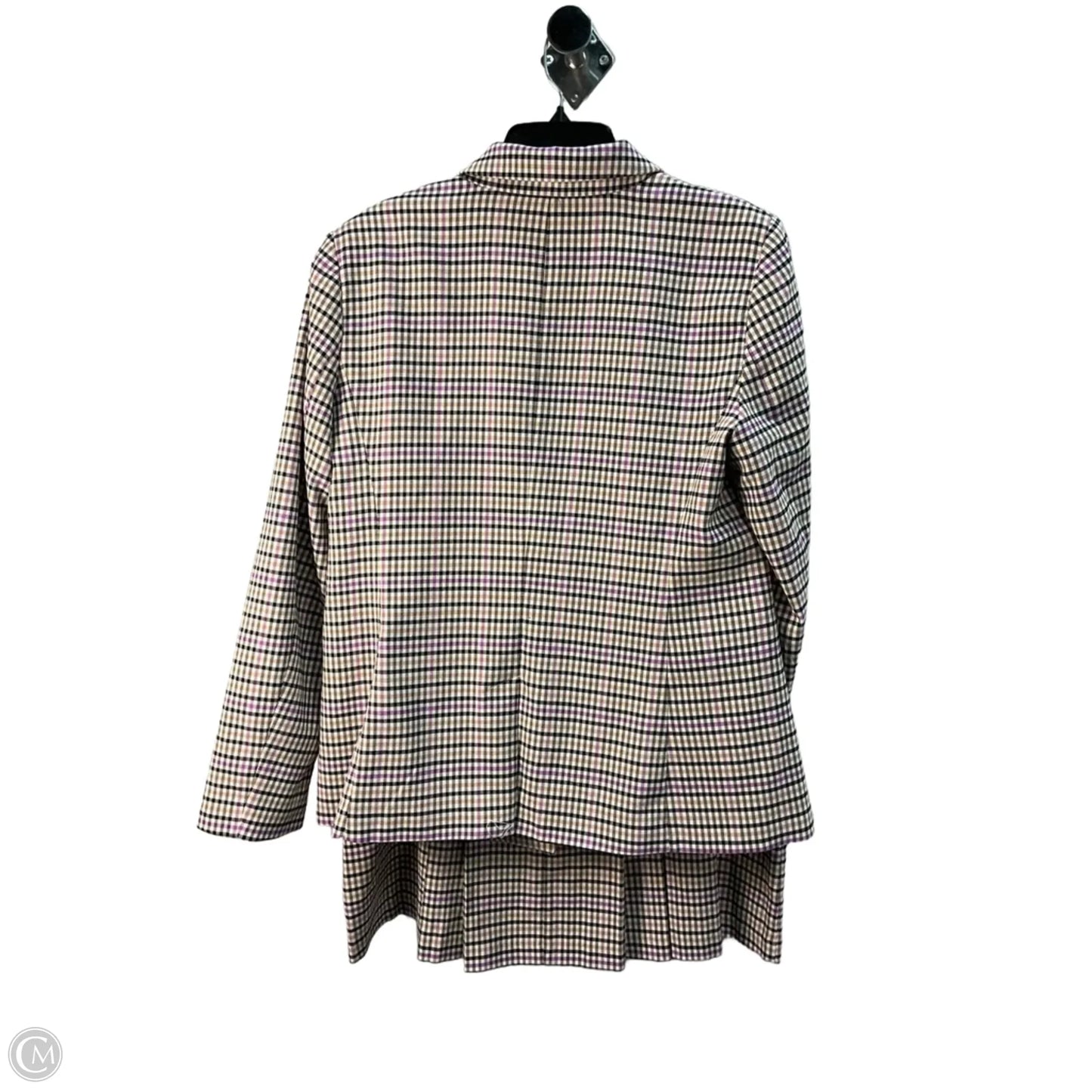 Skirt Suit 2pc By Loft In Plaid Pattern, Size: L