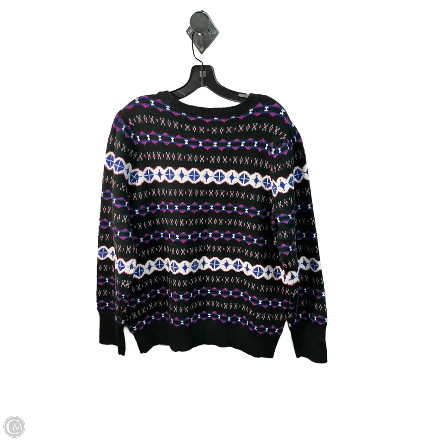 Sweater By Loft In Black & Blue, Size: Xl
