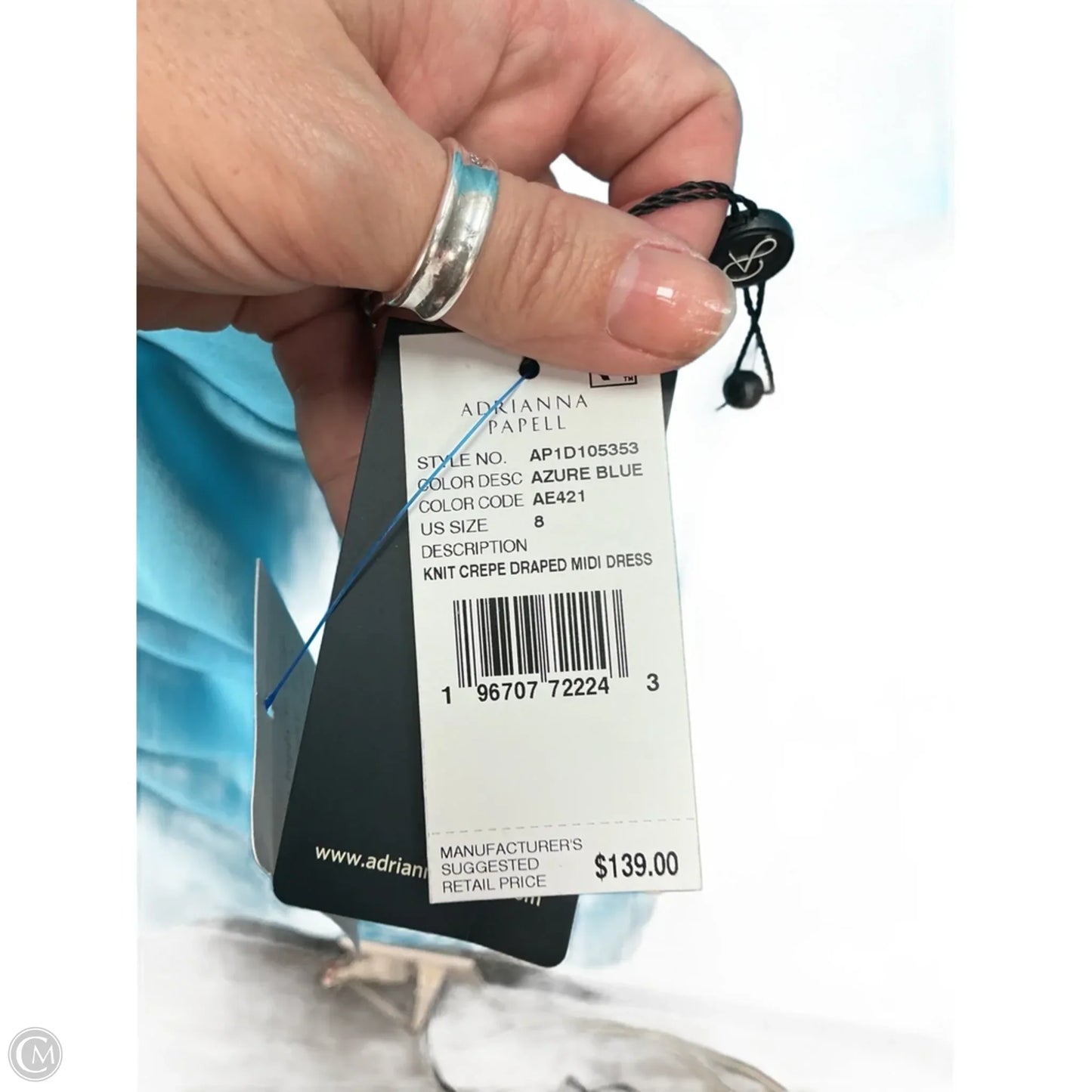 Dress Work By Adrianna Papell In Blue, Size: M