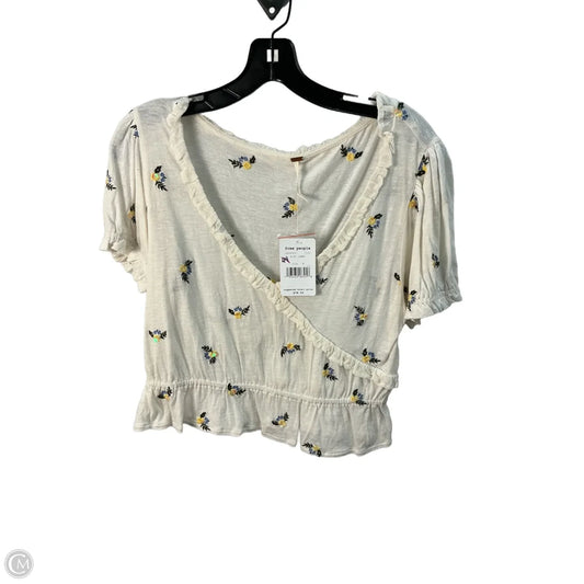 Top Short Sleeve By Free People In Cream, Size: M