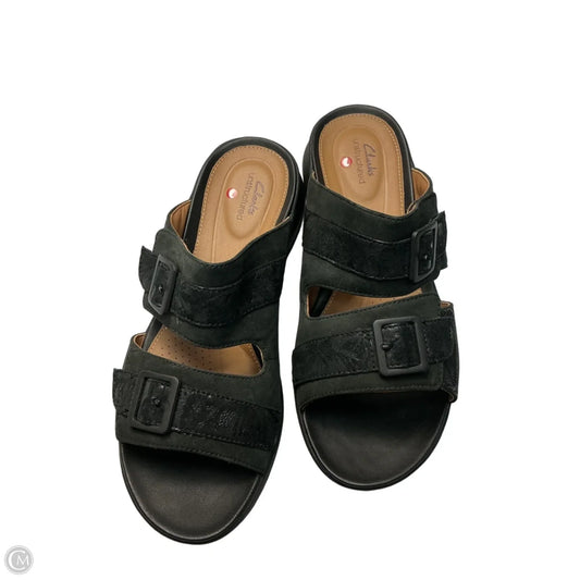 Sandals Flats By Clarks In Black, Size: 8