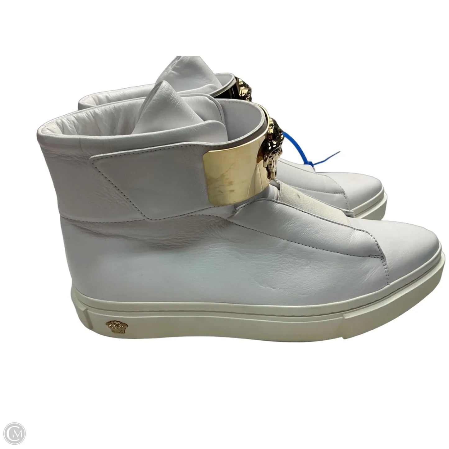 Shoes Luxury Designer By Versace In White, Size: 10