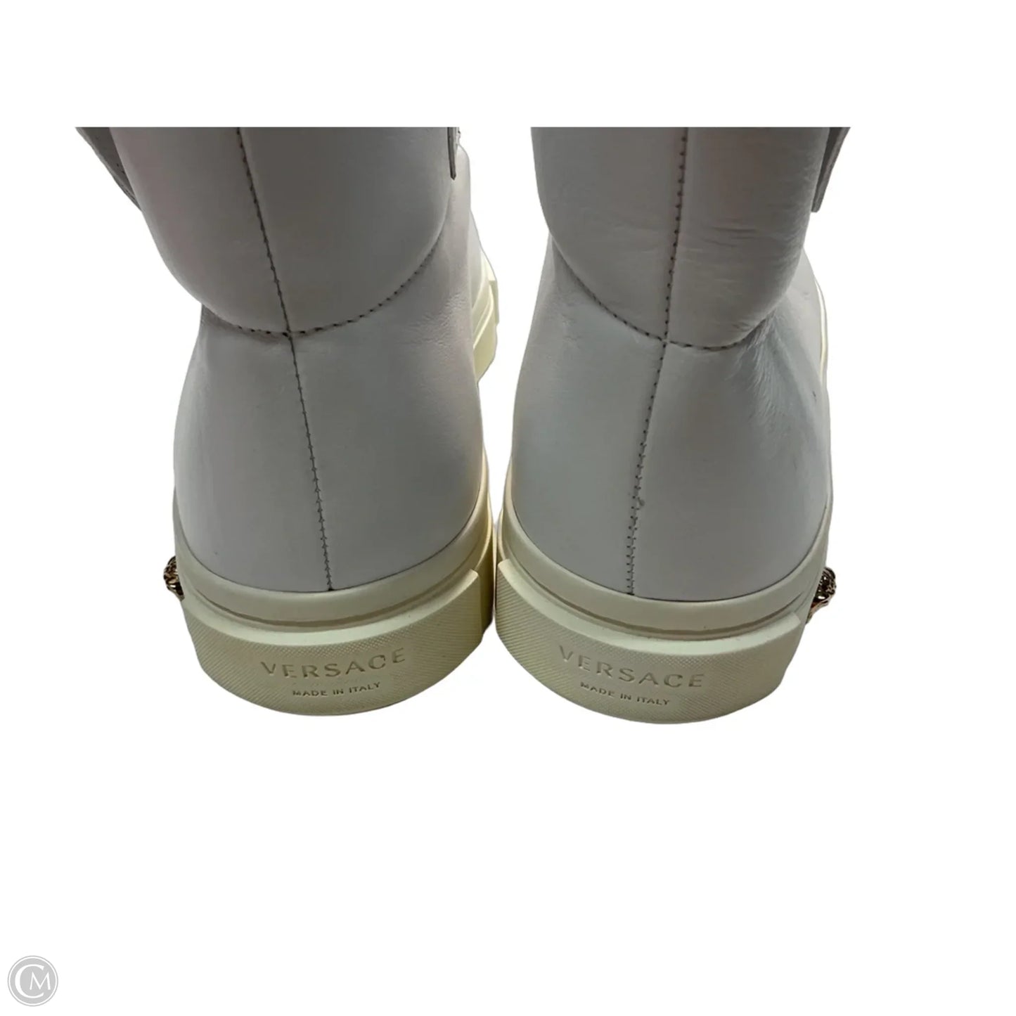 Shoes Luxury Designer By Versace In White, Size: 10